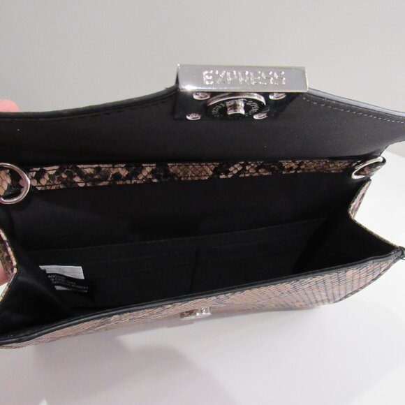 Express Brown Snake Print Clutch - Picture 4 of 4